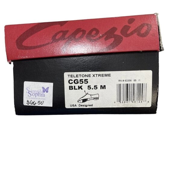 CAPEZIO CG55 TELETONE XTREME Tap Shoes Womens Size 5.5 M Black Lace-Up Dance NEW - Picture 6 of 14